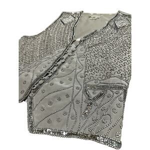 Vintage Silk Embellished Vest